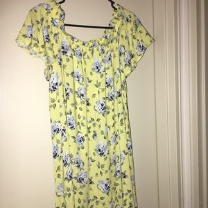 No Comment Yellow off shoulder mini dress XL NWT
